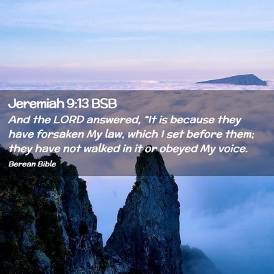 Picture 02 - Jeremiah 9:13 BSB - And the LORD answered, “It is because they have - Bible Verse Picture
