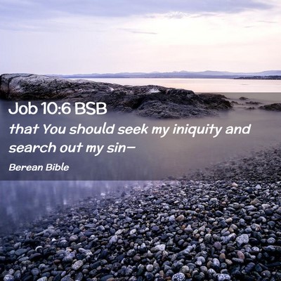 Picture 02 - Job 10:6 BSB - that You should seek my iniquity and search out - Bible Verse Picture