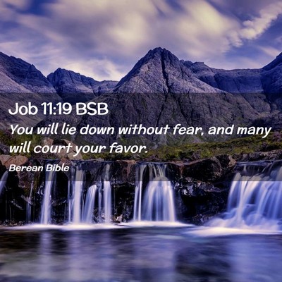 Picture 02 - Job 11:19 BSB - You will lie down without fear, and many will - Bible Verse Picture