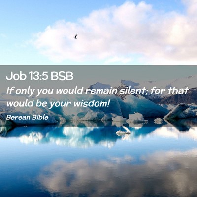 Picture 02 - Job 13:5 BSB - If only you would remain silent; for that would - Bible Verse Picture