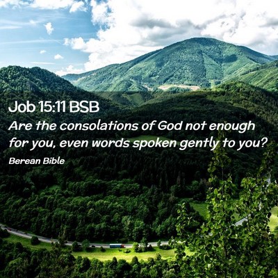 Picture 02 - Job 15:11 BSB - Are the consolations of God not enough for you, - Bible Verse Picture