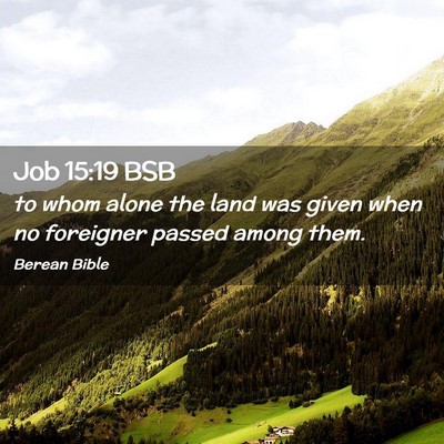 Picture 02 - Job 15:19 BSB - to whom alone the land was given when no - Bible Verse Picture