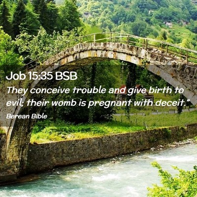 Picture 02 - Job 15:35 BSB - They conceive trouble and give birth to evil; - Bible Verse Picture