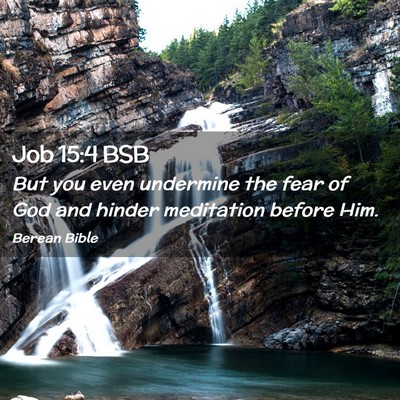 Picture 02 - Job 15:4 BSB - But you even undermine the fear of God and hinder - Bible Verse Picture