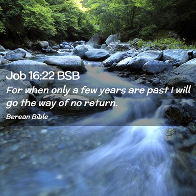 Picture 02 - Job 16:22 BSB - For when only a few years are past I will go the - Bible Verse Picture