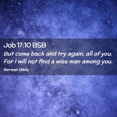Picture 02 - Job 17:10 BSB - But come back and try again, all of you. For I - Bible Verse Picture