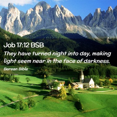 Picture 02 - Job 17:12 BSB - They have turned night into day, making light - Bible Verse Picture