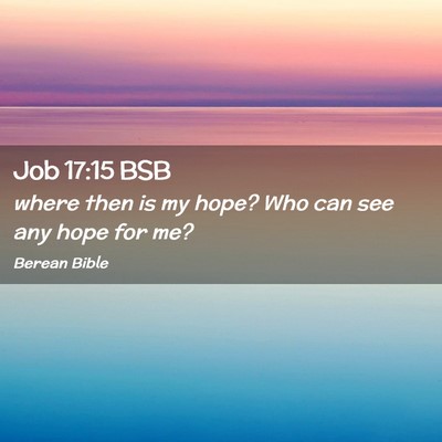 Picture 02 - Job 17:15 BSB - where then is my hope? Who can see any hope for - Bible Verse Picture