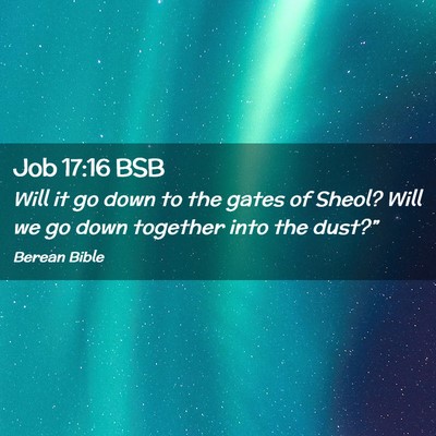Picture 02 - Job 17:16 BSB - Will it go down to the gates of Sheol? Will we go - Bible Verse Picture