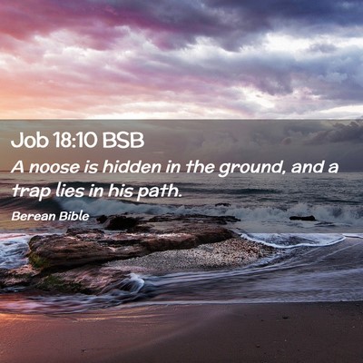 Picture 02 - Job 18:10 BSB - A noose is hidden in the ground, and a trap lies - Bible Verse Picture