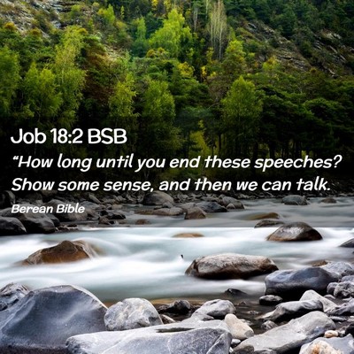 Picture 02 - Job 18:2 BSB - “How long until you end these speeches? Show - Bible Verse Picture
