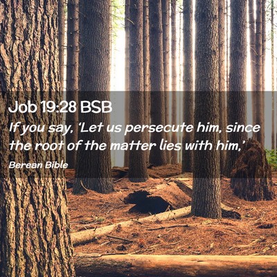 Picture 02 - Job 19:28 BSB - If you say, ‘Let us persecute him, since the - Bible Verse Picture