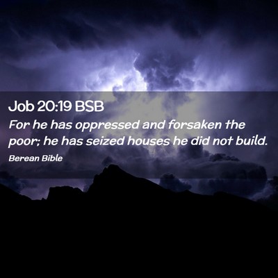 Picture 02 - Job 20:19 BSB - For he has oppressed and forsaken the poor; he - Bible Verse Picture
