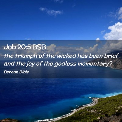 Picture 02 - Job 20:5 BSB - the triumph of the wicked has been brief and the - Bible Verse Picture
