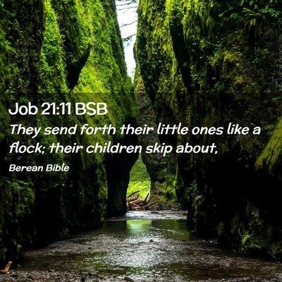 Picture 02 - Job 21:11 BSB - They send forth their little ones like a flock; - Bible Verse Picture