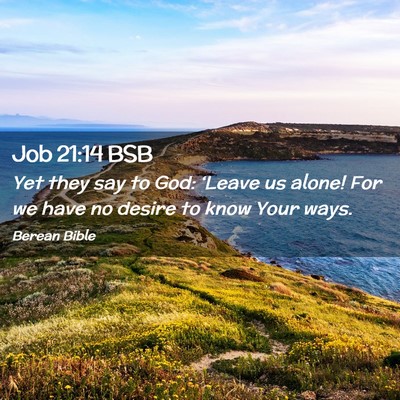 Picture 02 - Job 21:14 BSB - Yet they say to God: ‘Leave us alone! For we - Bible Verse Picture