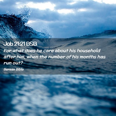 Picture 02 - Job 21:21 BSB - For what does he care about his household after - Bible Verse Picture
