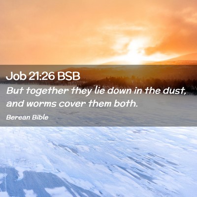Picture 02 - Job 21:26 BSB - But together they lie down in the dust, and worms - Bible Verse Picture