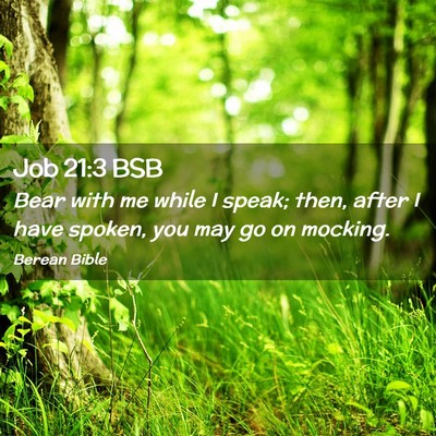 Picture 02 - Job 21:3 BSB - Bear with me while I speak; then, after I have - Bible Verse Picture