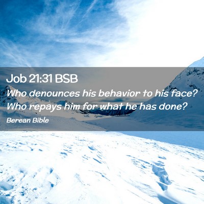 Picture 02 - Job 21:31 BSB - Who denounces his behavior to his face? Who - Bible Verse Picture