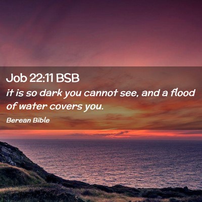 Picture 02 - Job 22:11 BSB - it is so dark you cannot see, and a flood of - Bible Verse Picture