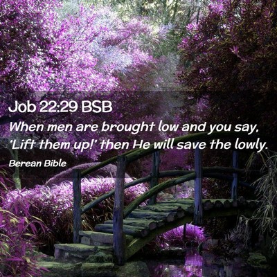 Picture 02 - Job 22:29 BSB - When men are brought low and you say, ‘Lift - Bible Verse Picture