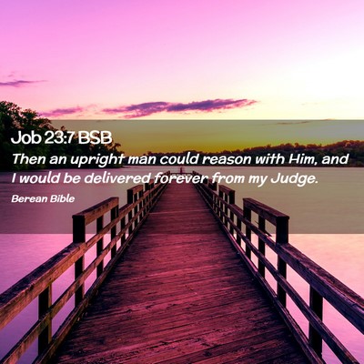Picture 02 - Job 23:7 BSB - Then an upright man could reason with Him, and I - Bible Verse Picture