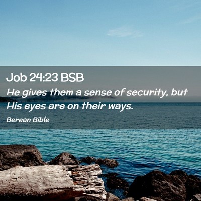 Picture 02 - Job 24:23 BSB - He gives them a sense of security, but His eyes - Bible Verse Picture