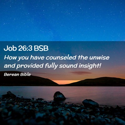 Picture 02 - Job 26:3 BSB - How you have counseled the unwise and provided - Bible Verse Picture