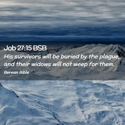Picture 02 - Job 27:15 BSB - His survivors will be buried by the plague, and - Bible Verse Picture