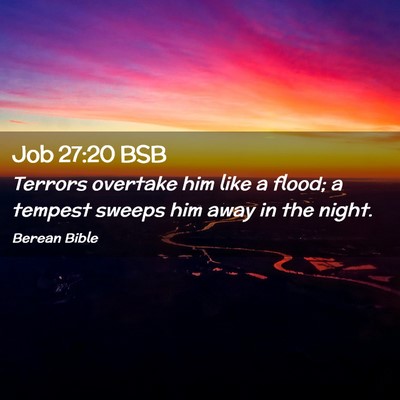 Picture 02 - Job 27:20 BSB - Terrors overtake him like a flood; a tempest - Bible Verse Picture