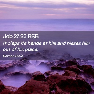 Picture 02 - Job 27:23 BSB - It claps its hands at him and hisses him out of - Bible Verse Picture