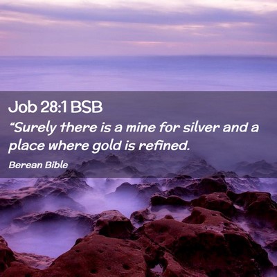 Picture 02 - Job 28:1 BSB - “Surely there is a mine for silver and a place - Bible Verse Picture