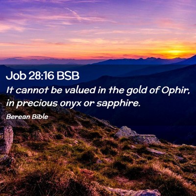 Picture 02 - Job 28:16 BSB - It cannot be valued in the gold of Ophir, in - Bible Verse Picture