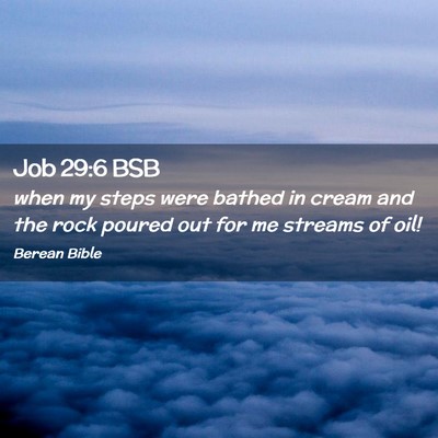 Picture 02 - Job 29:6 BSB - when my steps were bathed in cream and the rock - Bible Verse Picture