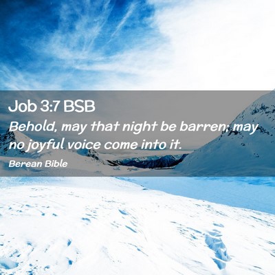 Picture 02 - Job 3:7 BSB - Behold, may that night be barren; may no joyful - Bible Verse Picture