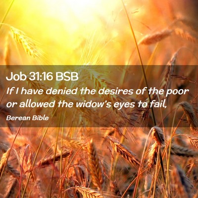 Picture 02 - Job 31:16 BSB - If I have denied the desires of the poor or - Bible Verse Picture