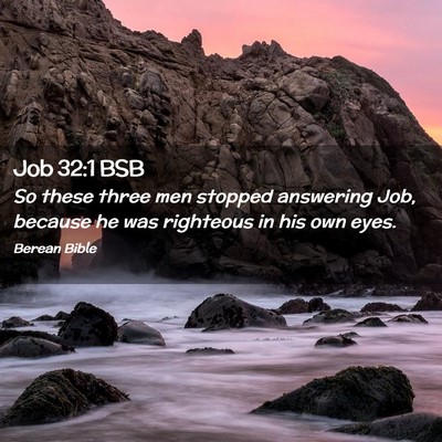 Picture 02 - Job 32:1 BSB - So these three men stopped answering Job, because - Bible Verse Picture
