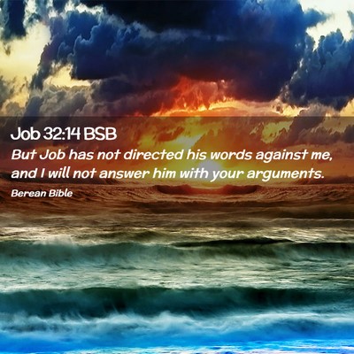 Picture 02 - Job 32:14 BSB - But Job has not directed his words against me, - Bible Verse Picture