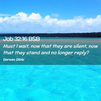 Picture 02 - Job 32:16 BSB - Must I wait, now that they are silent, now that - Bible Verse Picture