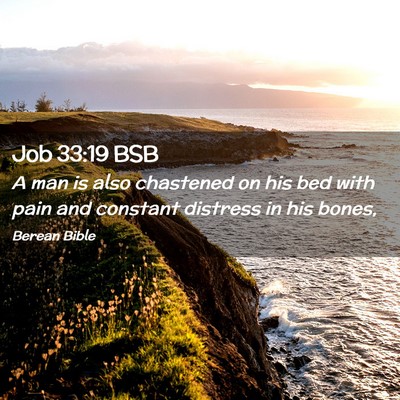 Picture 02 - Job 33:19 BSB - A man is also chastened on his bed with pain and - Bible Verse Picture