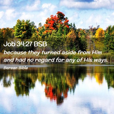 Picture 02 - Job 34:27 BSB - because they turned aside from Him and had no - Bible Verse Picture