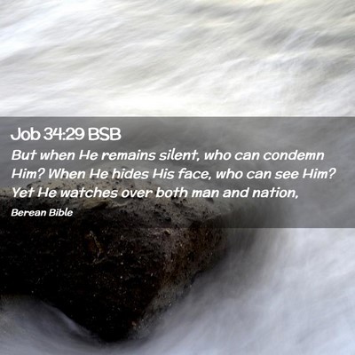 Picture 02 - Job 34:29 BSB - But when He remains silent, who can condemn Him? - Bible Verse Picture