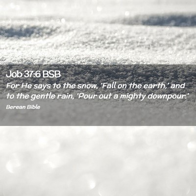 Picture 02 - Job 37:6 BSB - For He says to the snow, ‘Fall on the earth,’ - Bible Verse Picture