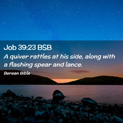 Picture 02 - Job 39:23 BSB - A quiver rattles at his side, along with a - Bible Verse Picture