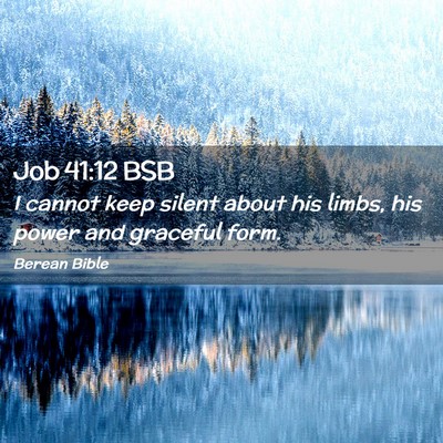 Picture 02 - Job 41:12 BSB - I cannot keep silent about his limbs, his power - Bible Verse Picture