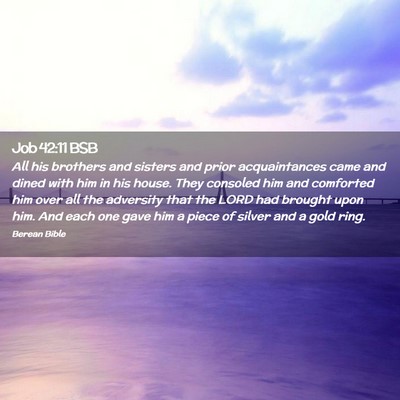 Picture 02 - Job 42:11 BSB - All his brothers and sisters and prior - Bible Verse Picture