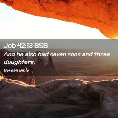 Picture 02 - Job 42:13 BSB - And he also had seven sons and three - Bible Verse Picture