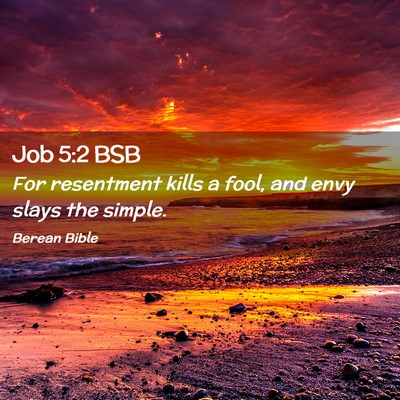 Picture 02 - Job 5:2 BSB - For resentment kills a fool, and envy slays the - Bible Verse Picture