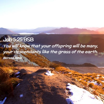 Picture 02 - Job 5:25 BSB - You will know that your offspring will be many, - Bible Verse Picture